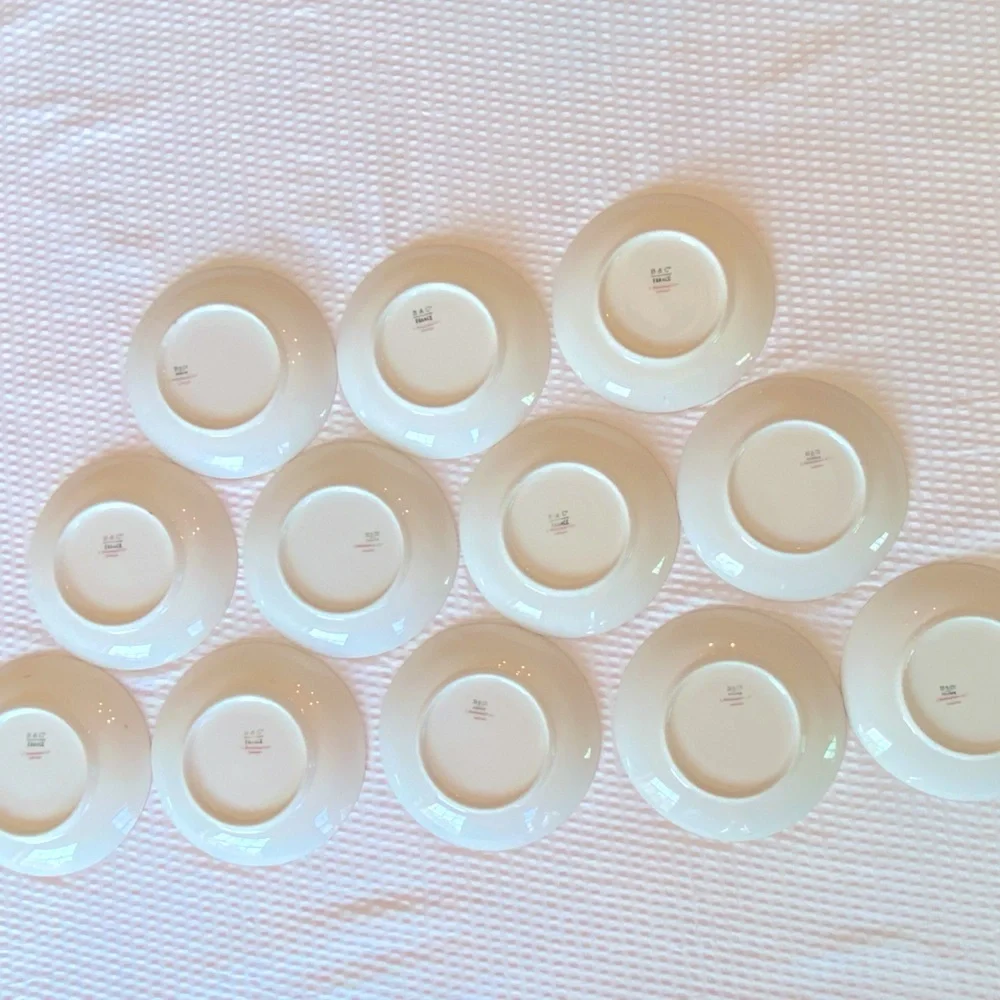 Antique China Limoges Pink and Green Floral 12 Saucers for your tea cups